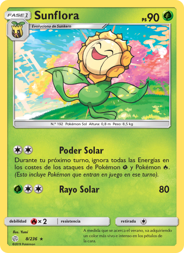 Sunflora 8 — Eclipse Cósmico (Spanish Pokémon TCG card)