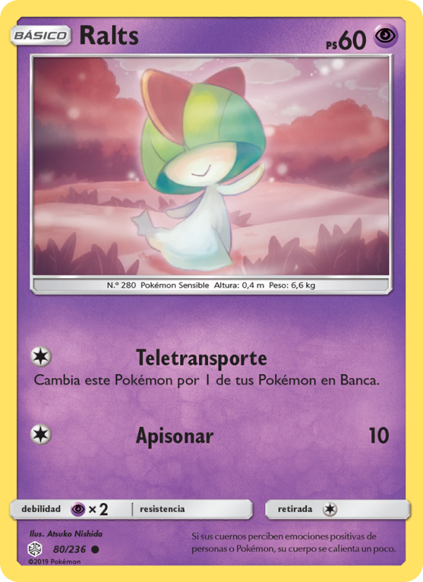 Ralts 80 — Eclipse Cósmico (Spanish Pokémon TCG card)
