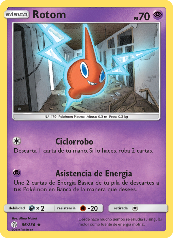 Rotom 86 — Eclipse Cósmico (Spanish Pokémon TCG card)