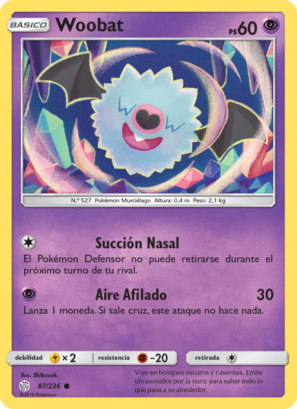 Woobat 87 — Eclipse Cósmico (Spanish Pokémon TCG card)