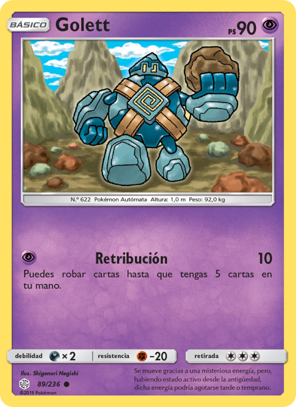 Golett 89 — Eclipse Cósmico (Spanish Pokémon TCG card)