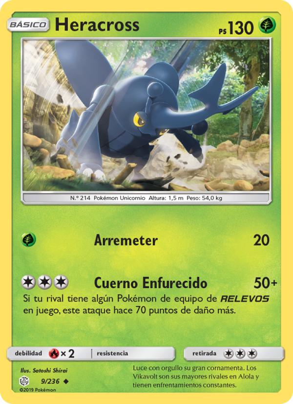 Heracross 9 — Eclipse Cósmico (Spanish Pokémon TCG card)