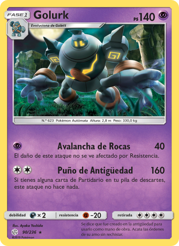 Golurk 90 — Eclipse Cósmico (Spanish Pokémon TCG card)