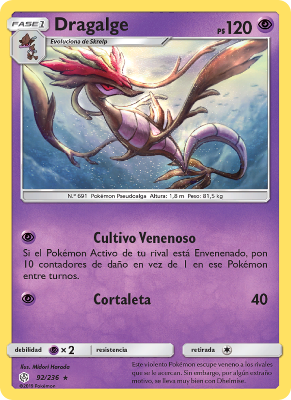 Dragalge 92 — Eclipse Cósmico (Spanish Pokémon TCG card)