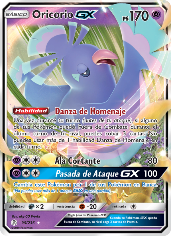 Oricorio GX 95 — Eclipse Cósmico (Spanish Pokémon TCG card)