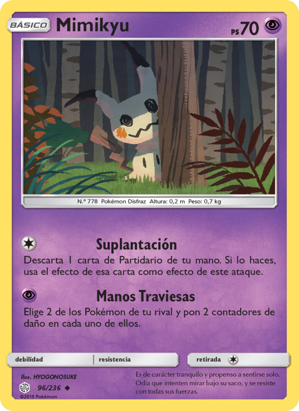 Mimikyu 96 — Eclipse Cósmico (Spanish Pokémon TCG card)