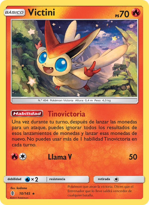 Victini 10 — Albor de Guadianes (Spanish Pokémon TCG card)