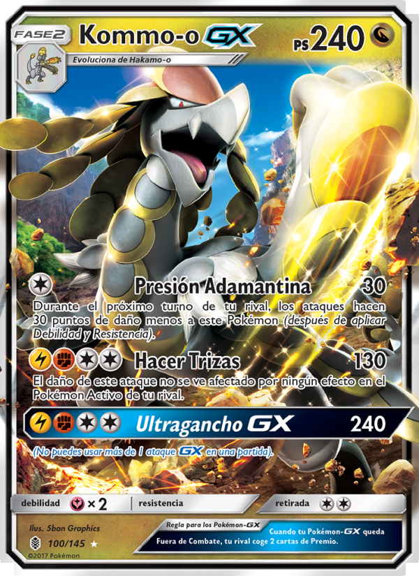 Kommo-o GX 100 — Albor de Guadianes (Spanish Pokémon TCG card)