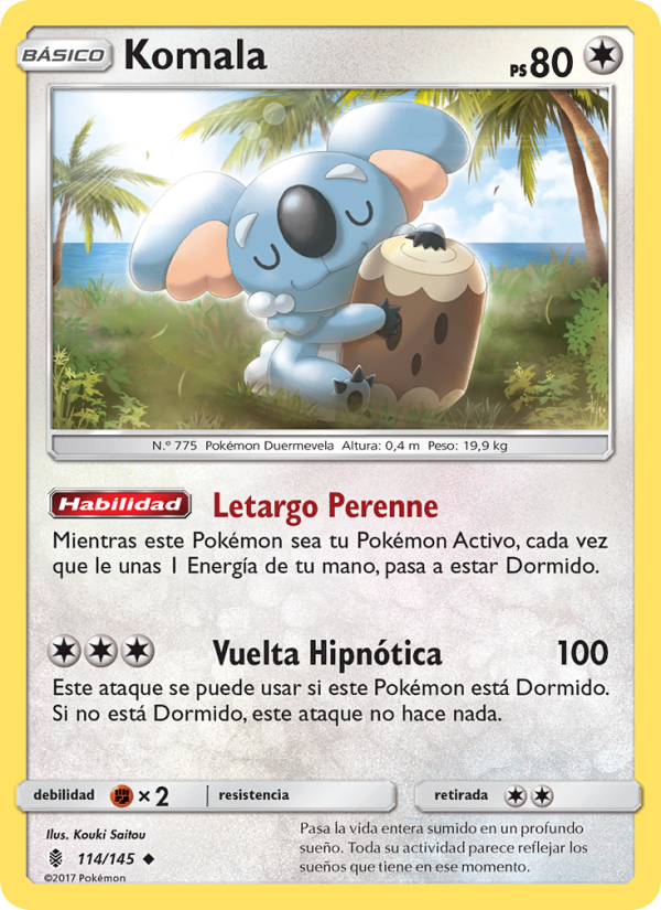 Komala 114 — Albor de Guadianes (Spanish Pokémon TCG card)