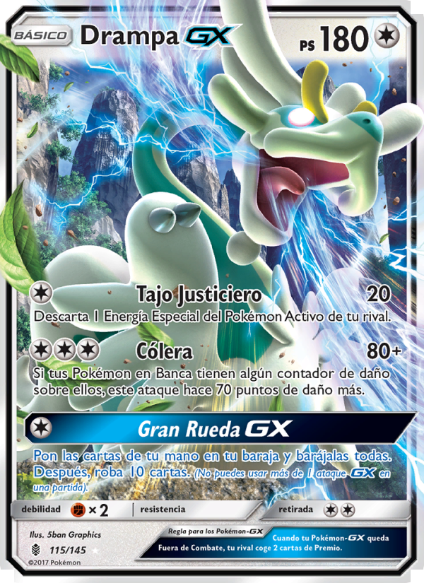 Drampa GX 115 — Albor de Guadianes (Spanish Pokémon TCG card)
