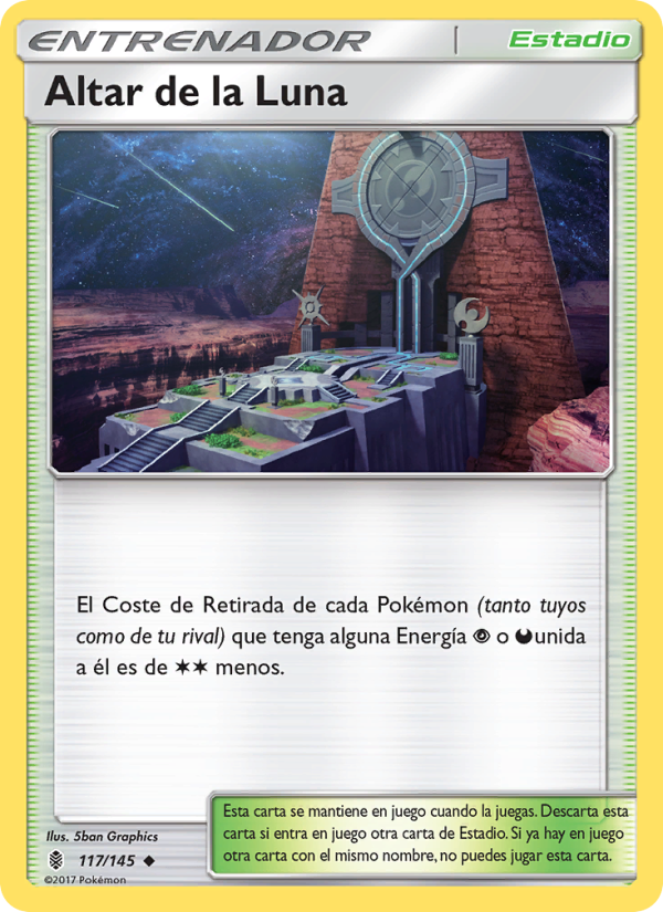 Altar de la Luna 117 — Albor de Guadianes (Spanish Pokémon TCG card)