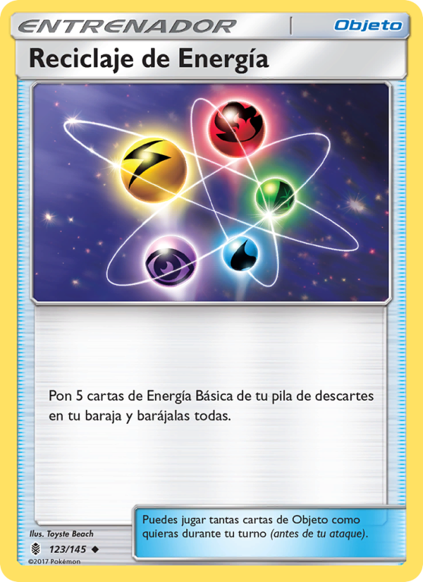 Reciclaje de Energía 123 — Albor de Guadianes (Spanish Pokémon TCG card)