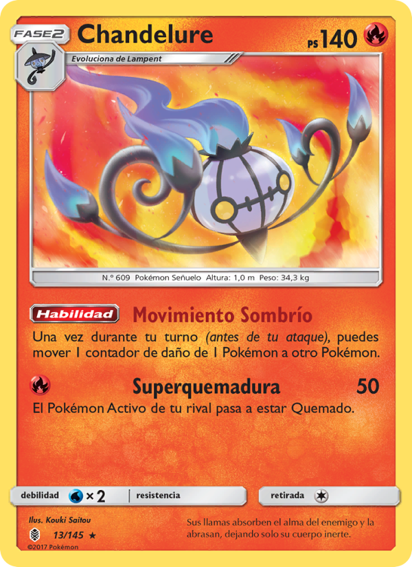 Chandelure 13 — Albor de Guadianes (Spanish Pokémon TCG card)