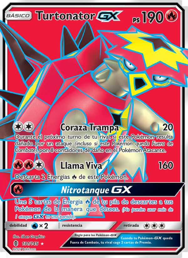 Turtonator GX 131 — Albor de Guadianes (Spanish Pokémon TCG card)