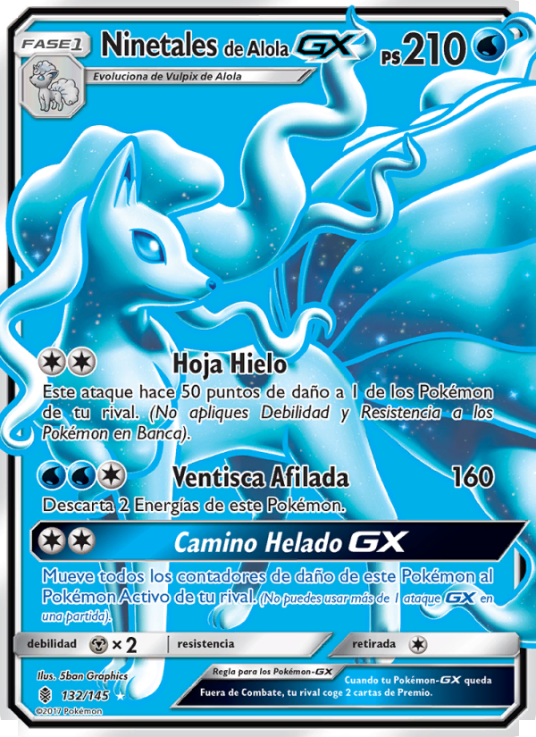 Ninetales de Alola GX 132 — Albor de Guadianes (Spanish Pokémon TCG card)