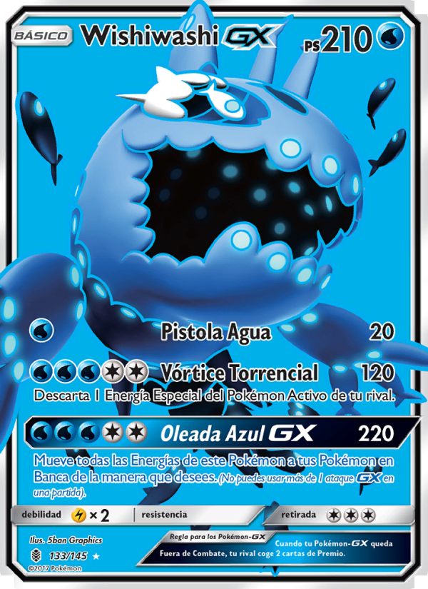 Wishiwashi GX 133 — Albor de Guadianes (Spanish Pokémon TCG card)