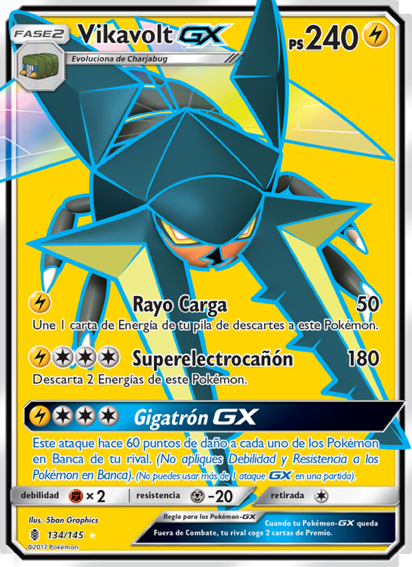 Vikavolt GX 134 — Albor de Guadianes (Spanish Pokémon TCG card)