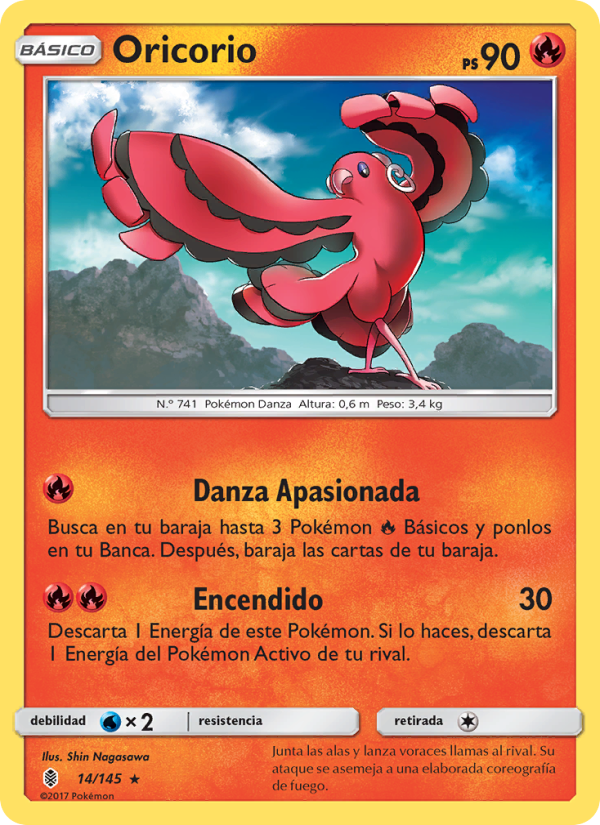 Oricorio 14 — Albor de Guadianes (Spanish Pokémon TCG card)