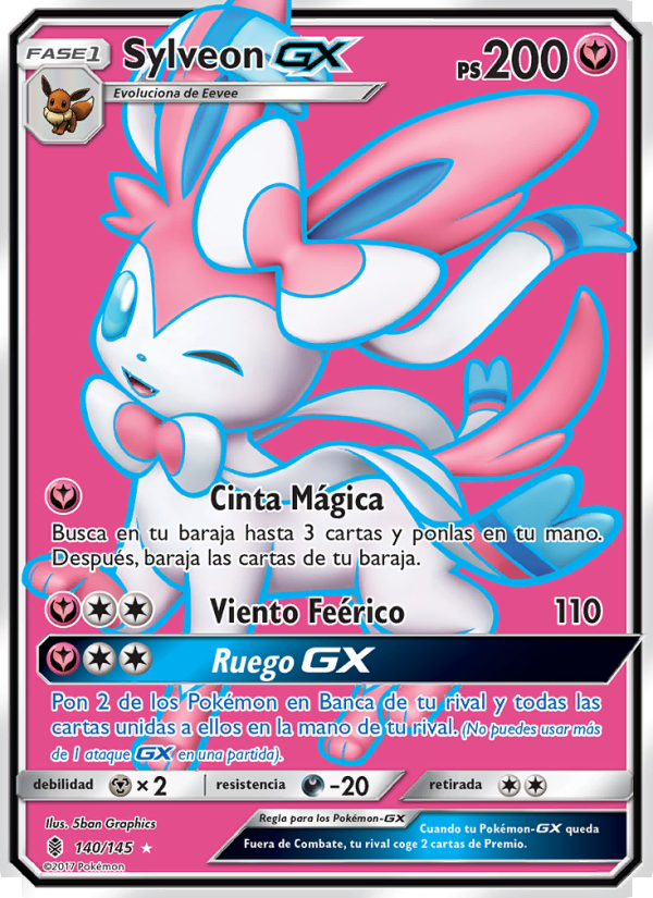Sylveon GX 140 — Albor de Guadianes (Spanish Pokémon TCG card)