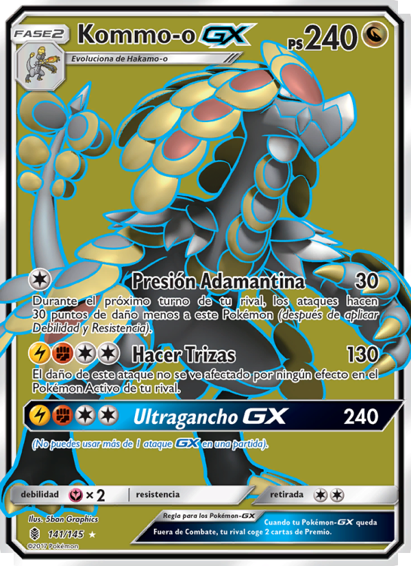 Kommo-o GX 141 — Albor de Guadianes (Spanish Pokémon TCG card)