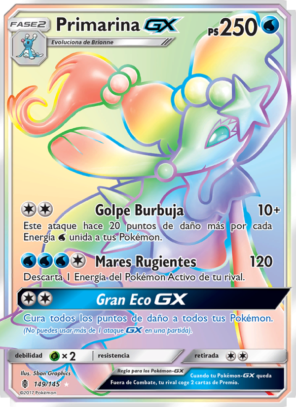 Primarina GX 149 — Albor de Guadianes (Spanish Pokémon TCG card)