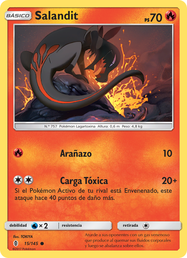 Salandit 15 — Albor de Guadianes (Spanish Pokémon TCG card)