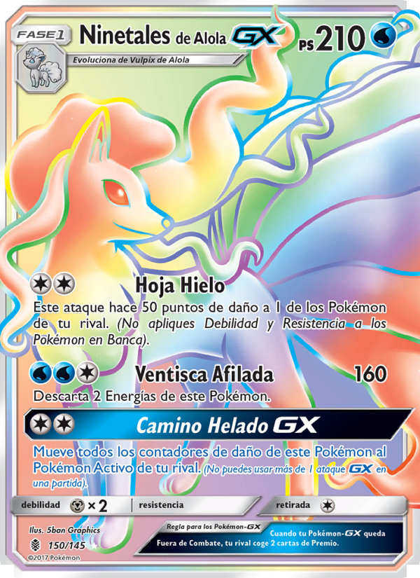 Ninetales de Alola GX 150 — Albor de Guadianes (Spanish Pokémon TCG card)