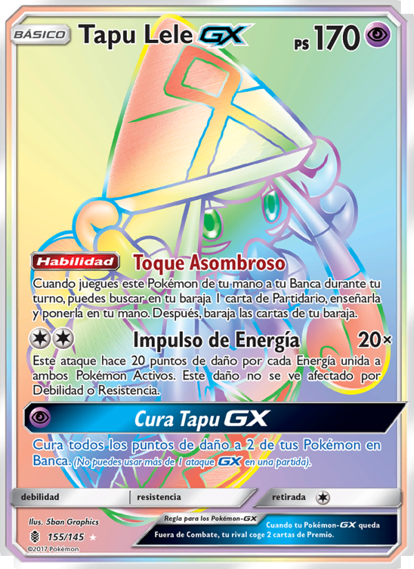 Tapu Lele GX 155 — Albor de Guadianes (Spanish Pokémon TCG card)