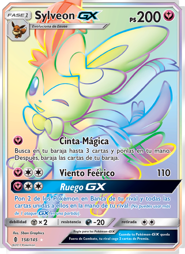 Sylveon GX 158 — Albor de Guadianes (Spanish Pokémon TCG card)