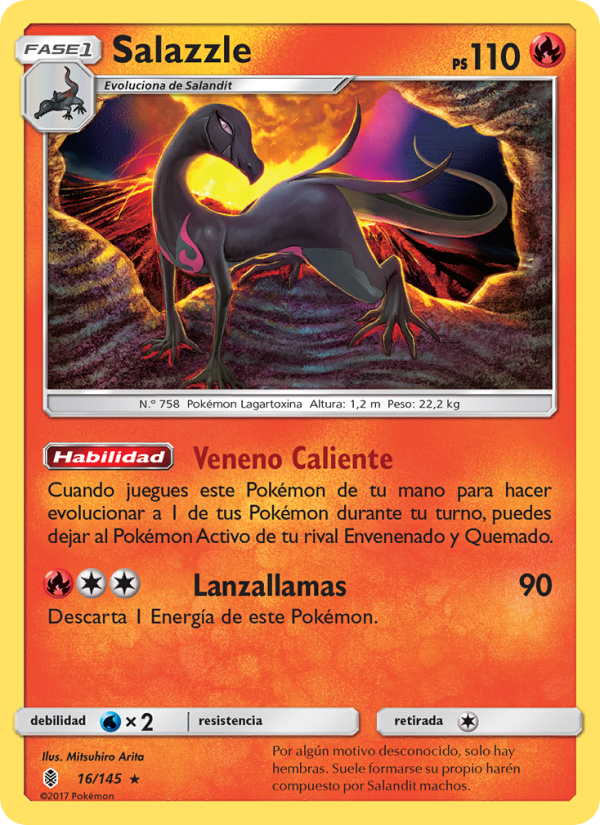 Salazzle 16 — Albor de Guadianes (Spanish Pokémon TCG card)