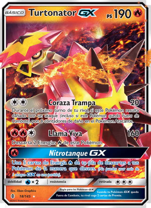 Turtonator GX 18 — Albor de Guadianes (Spanish Pokémon TCG card)