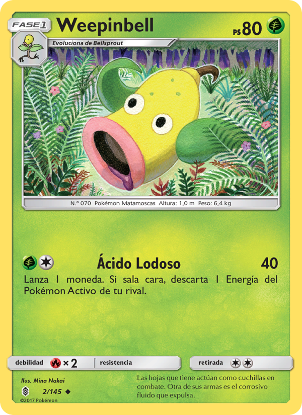 Weepinbell 2 — Albor de Guadianes (Spanish Pokémon TCG card)