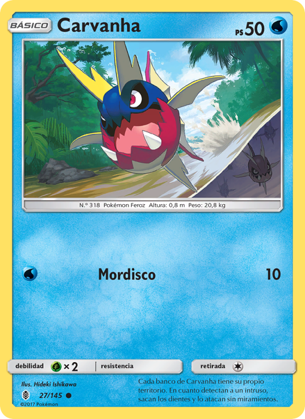 Carvanha 27 — Albor de Guadianes (Spanish Pokémon TCG card)