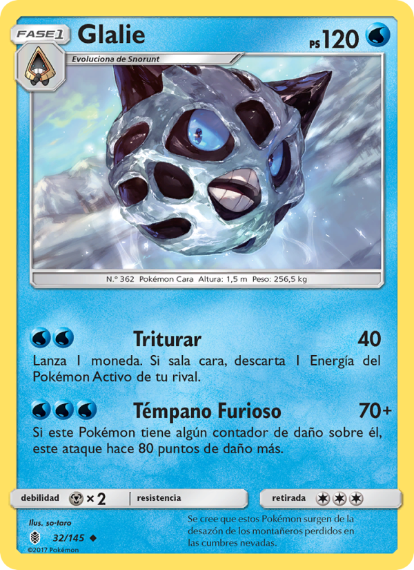Glalie 32 — Albor de Guadianes (Spanish Pokémon TCG card)