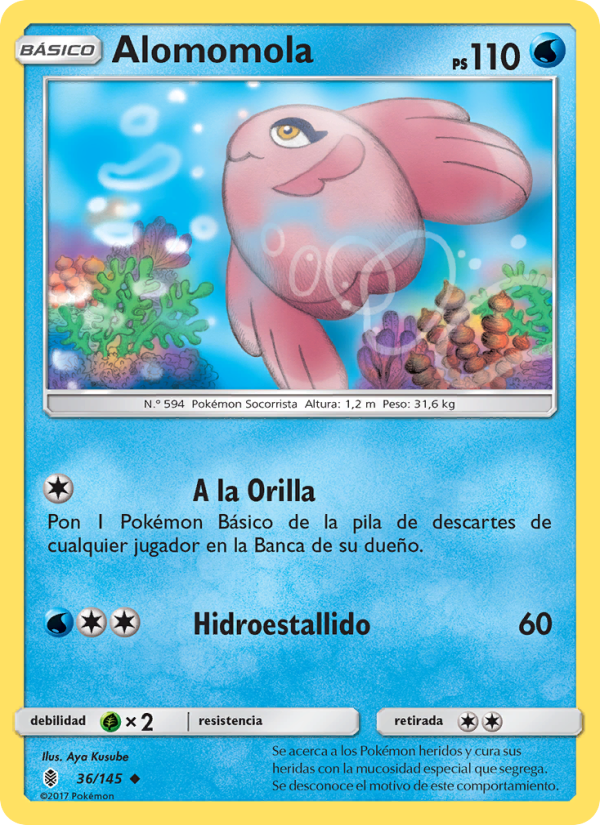 Alomomola 36 — Albor de Guadianes (Spanish Pokémon TCG card)