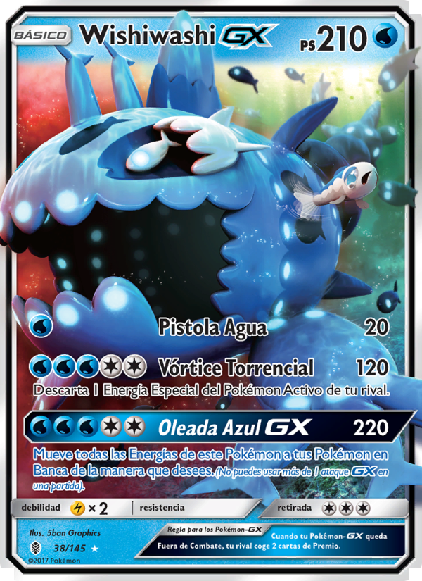 Wishiwashi GX 38 — Albor de Guadianes (Spanish Pokémon TCG card)