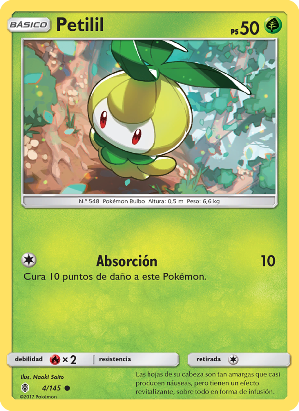 Petilil 4 — Albor de Guadianes (Spanish Pokémon TCG card)