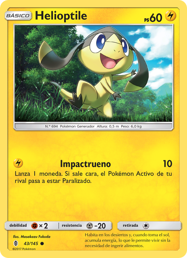 Helioptile 43 — Albor de Guadianes (Spanish Pokémon TCG card)