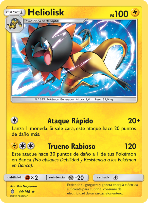 Heliolisk 44 — Albor de Guadianes (Spanish Pokémon TCG card)