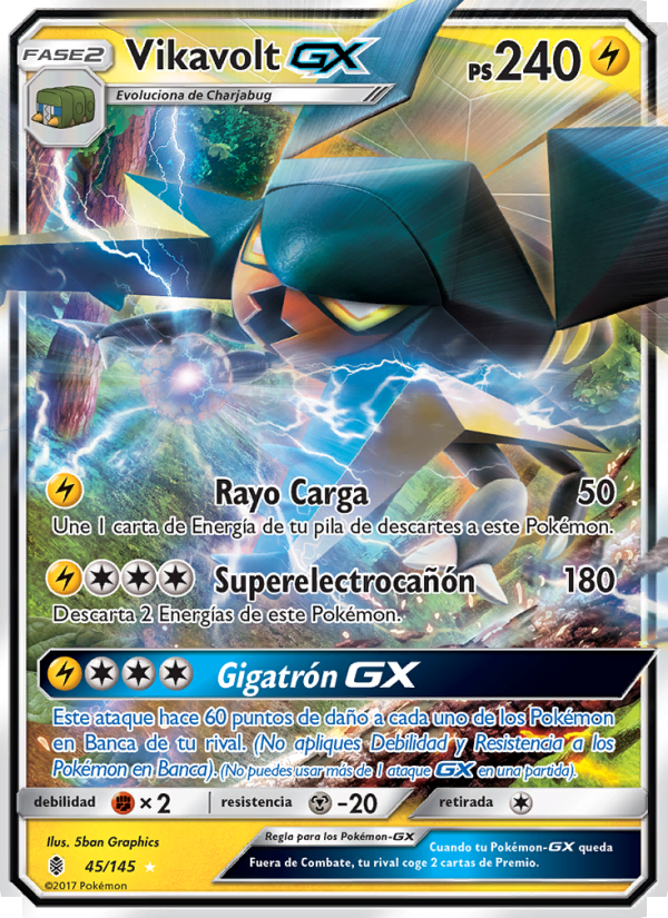 Vikavolt GX 45 — Albor de Guadianes (Spanish Pokémon TCG card)