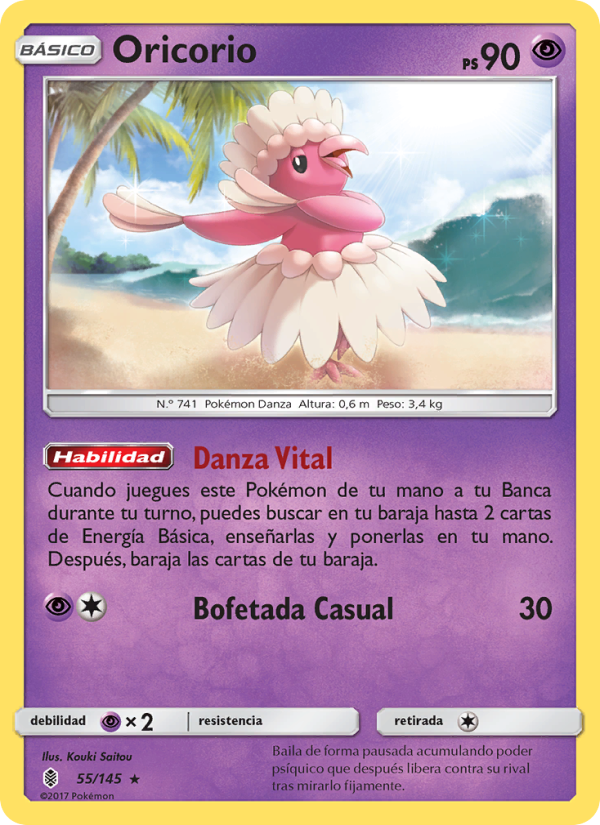 Oricorio 55 — Albor de Guadianes (Spanish Pokémon TCG card)
