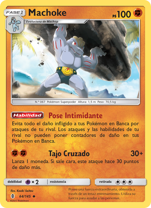 Machoke 64 — Albor de Guadianes (Spanish Pokémon TCG card)
