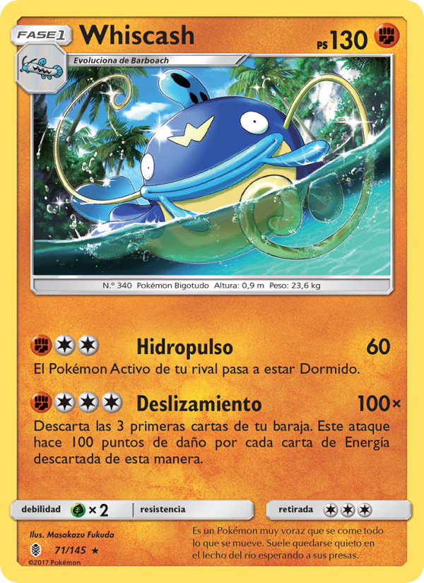 Whiscash 71 — Albor de Guadianes (Spanish Pokémon TCG card)