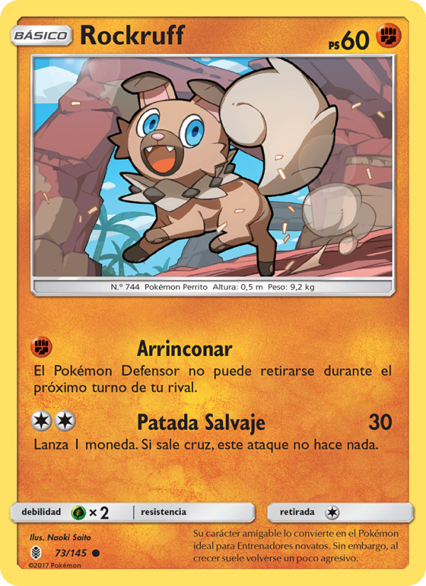 Rockruff 73 — Albor de Guadianes (Spanish Pokémon TCG card)