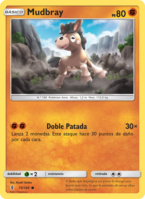 Mudbray 75 — Albor de Guadianes (Spanish Pokémon TCG card)