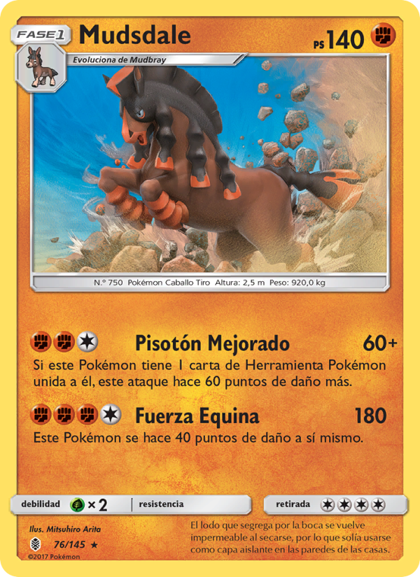Mudsdale 76 — Albor de Guadianes (Spanish Pokémon TCG card)