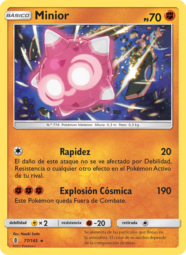 Minior 77 — Albor de Guadianes (Spanish Pokémon TCG card)
