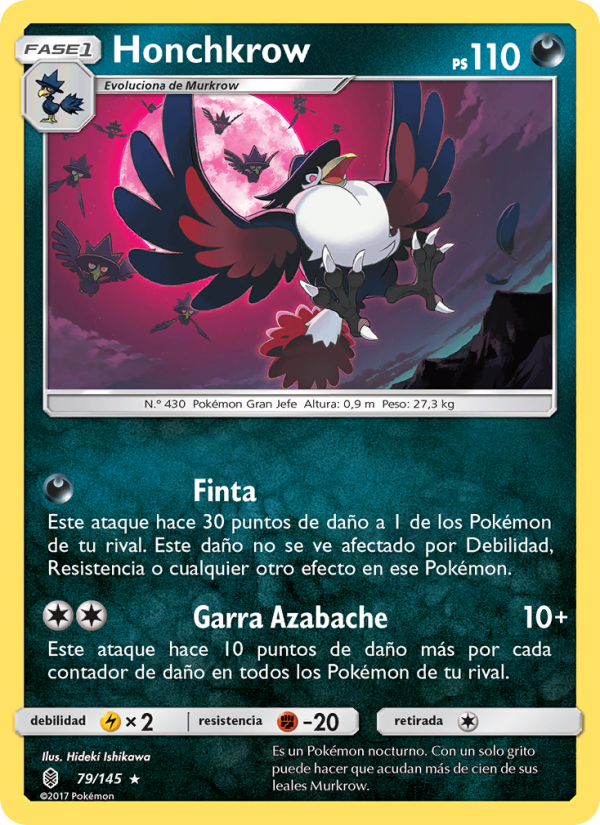 Honchkrow 79 — Albor de Guadianes (Spanish Pokémon TCG card)