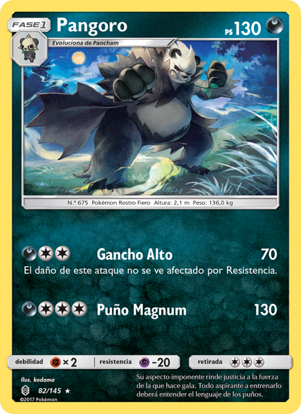 Pangoro 82 — Albor de Guadianes (Spanish Pokémon TCG card)