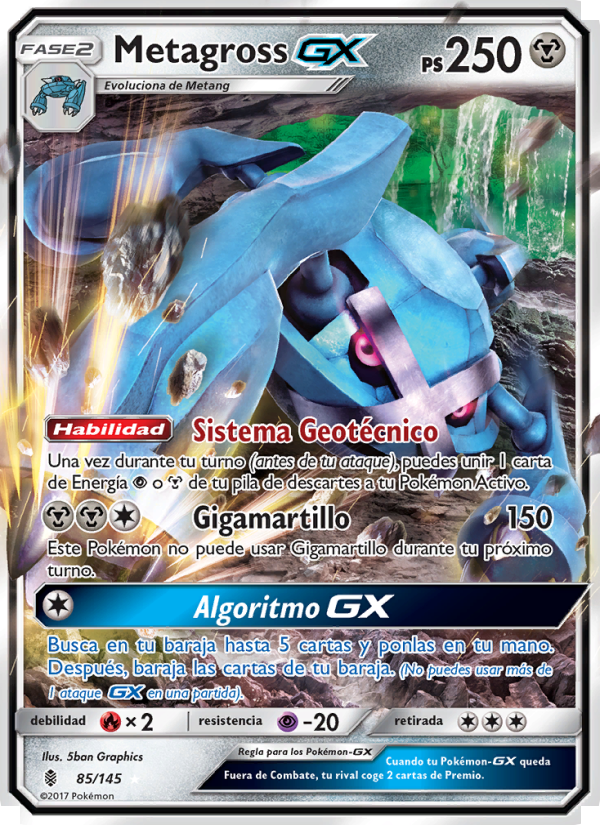 Metagross GX 85 — Albor de Guadianes (Spanish Pokémon TCG card)